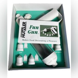 Hutzler Fun Gun Food Cookies Cakes Icing Decorating Manual Gun Flower Nozzles